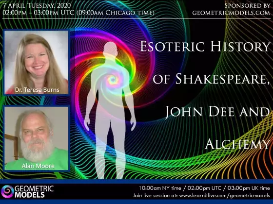 Esoteric History of Shakespeare, John Dee, Alchemy with Teresa Burns, Alan Moore GeometricModels.com